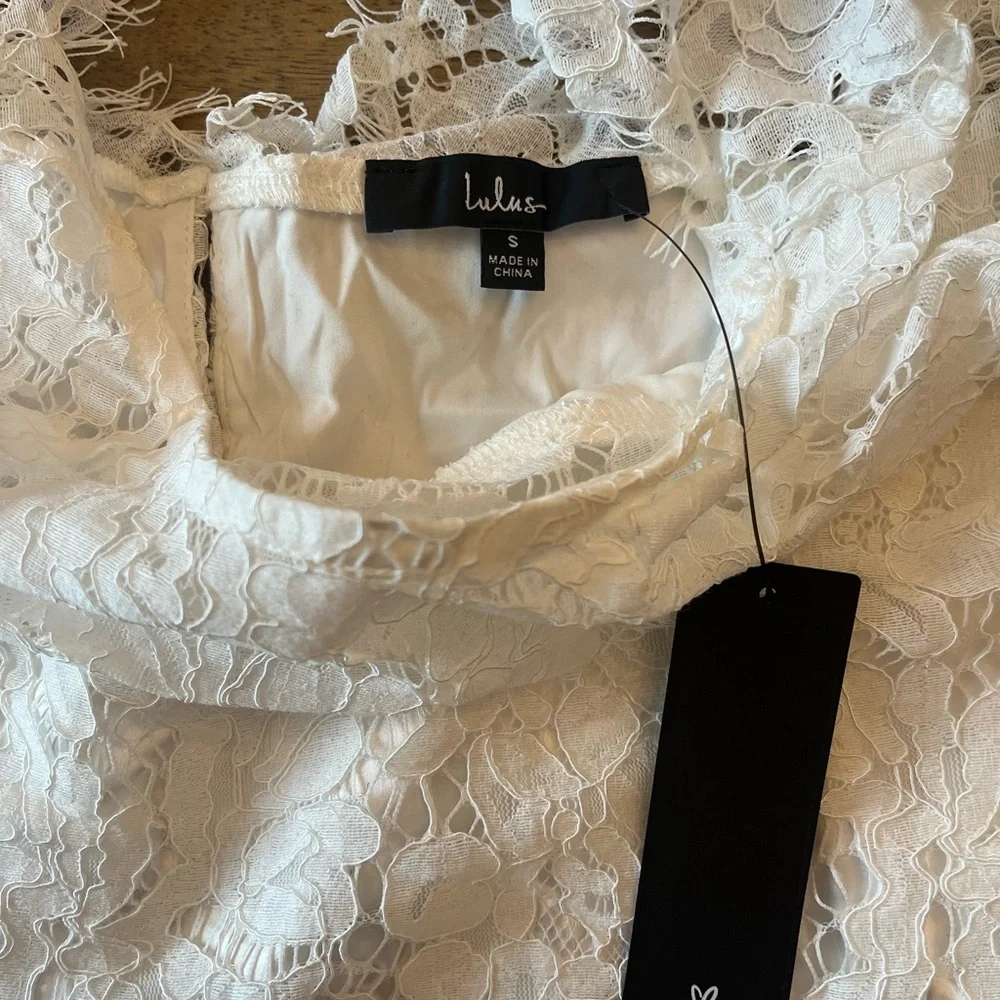NWT Lulus Level of Love Ivory Lace Long Sleeve Two-Piece Set - Size Small - Picture 5 of 13